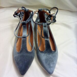 Yoki Urban 80 Grey Velvet Lace Up Shoes